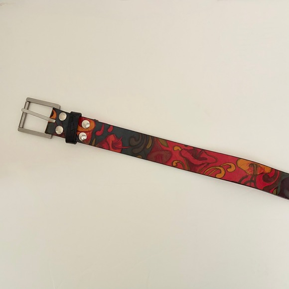Unisex JON WYE Leather Floral Belt Western Retro Made in USA Men‎ Women 46.5\